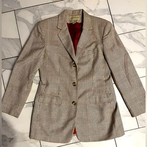 Vintage JONES NEW YORK COUNTRY plaid rayon/silk/wool blend blazer